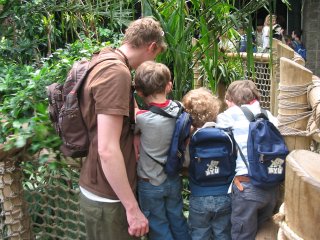 Checking out the bird sanctuary at the Seattle Zoo in Woodland Park